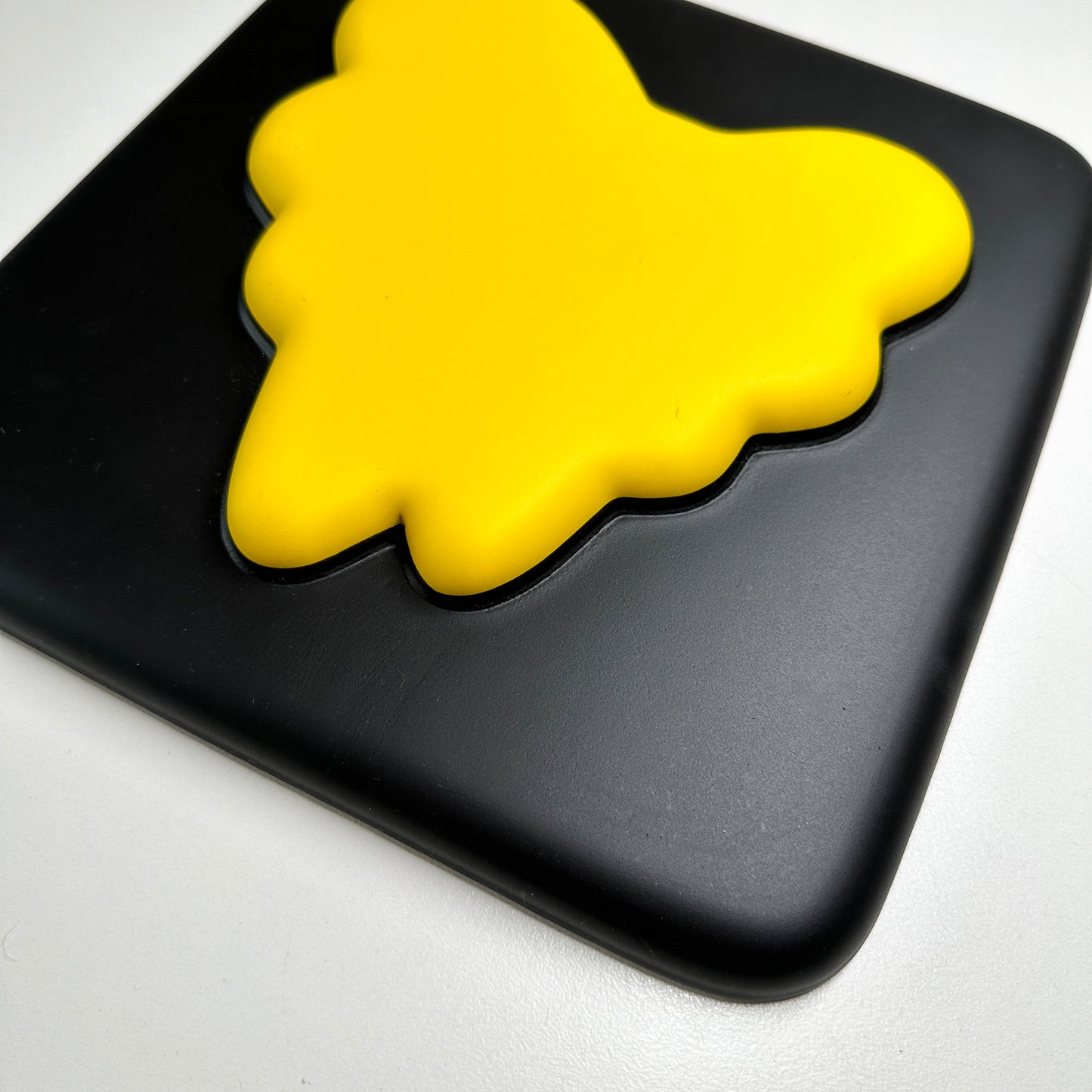 Heart Yellow on Black by Andrew Sutherland - - Sculpture P