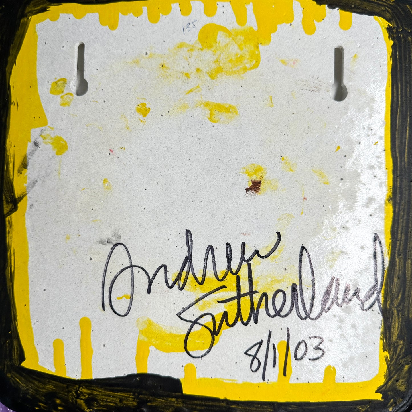 Heart Yellow on Black by Andrew Sutherland - - Sculpture P